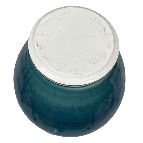 Russel Spillmann Pottery Fine Porcelain Ceramic Vase 13" Glossy Glaze Blue Swirl - Picture 9 of 12